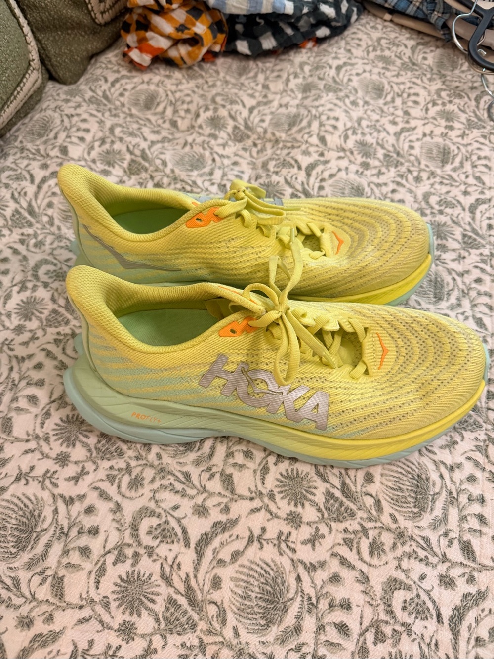 Hoka Women's Neon Yellow Athletic Running Shoes